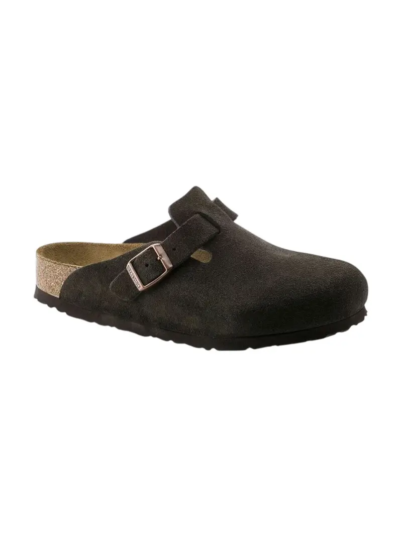 BIRKENSTOCK Sandalo Unisex adulto Boston SFB mocca, Suede Leather 660463 Marrone