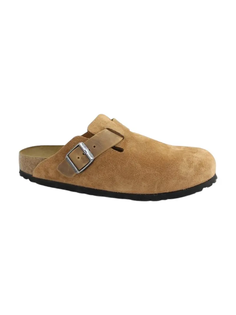 BIRKENSTOCK Sandalo Uomo Boston cognac, Suede Leather/Oiled 1029220 Marrone