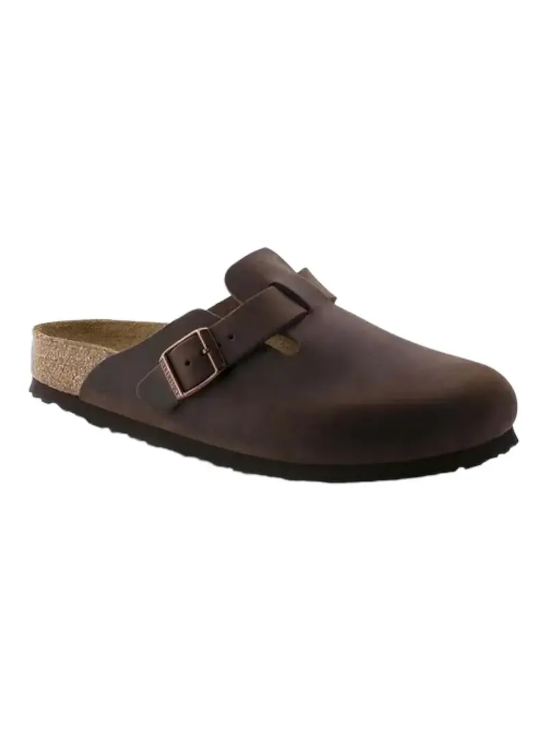 BIRKENSTOCK Sandalo Uomo Boston SFB habana, Oiled Leather 159713 Marrone