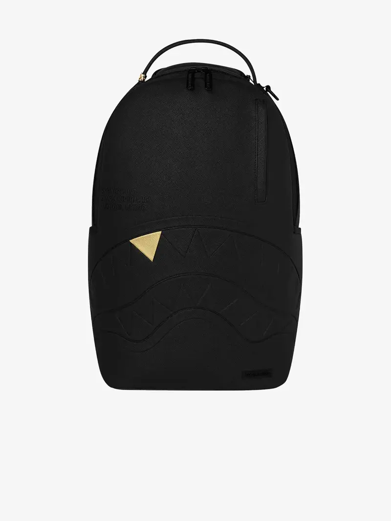 Blacked out embossed gold tooth backpack