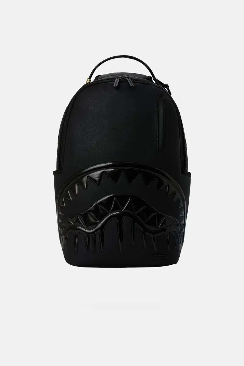 Blacked out metallic drip backpack