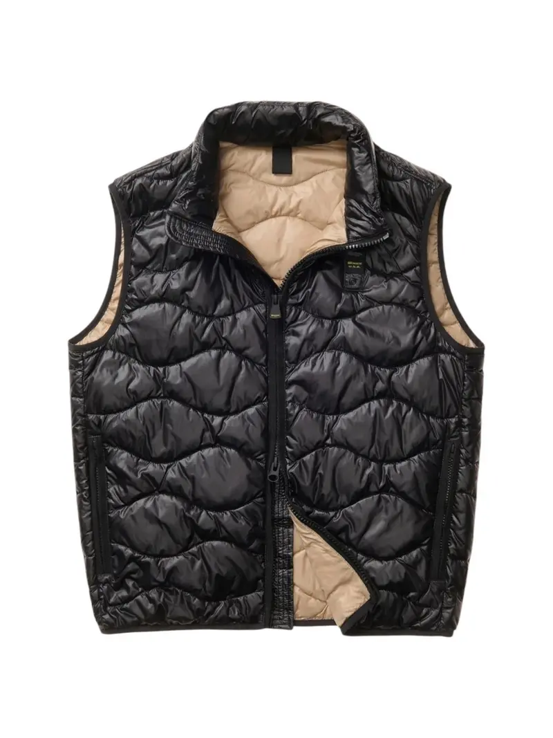 BLAUER Gilet Uomo DANNY 26SBLUX02184 A05958 999ET NERO interno BEIGE NATURALE
