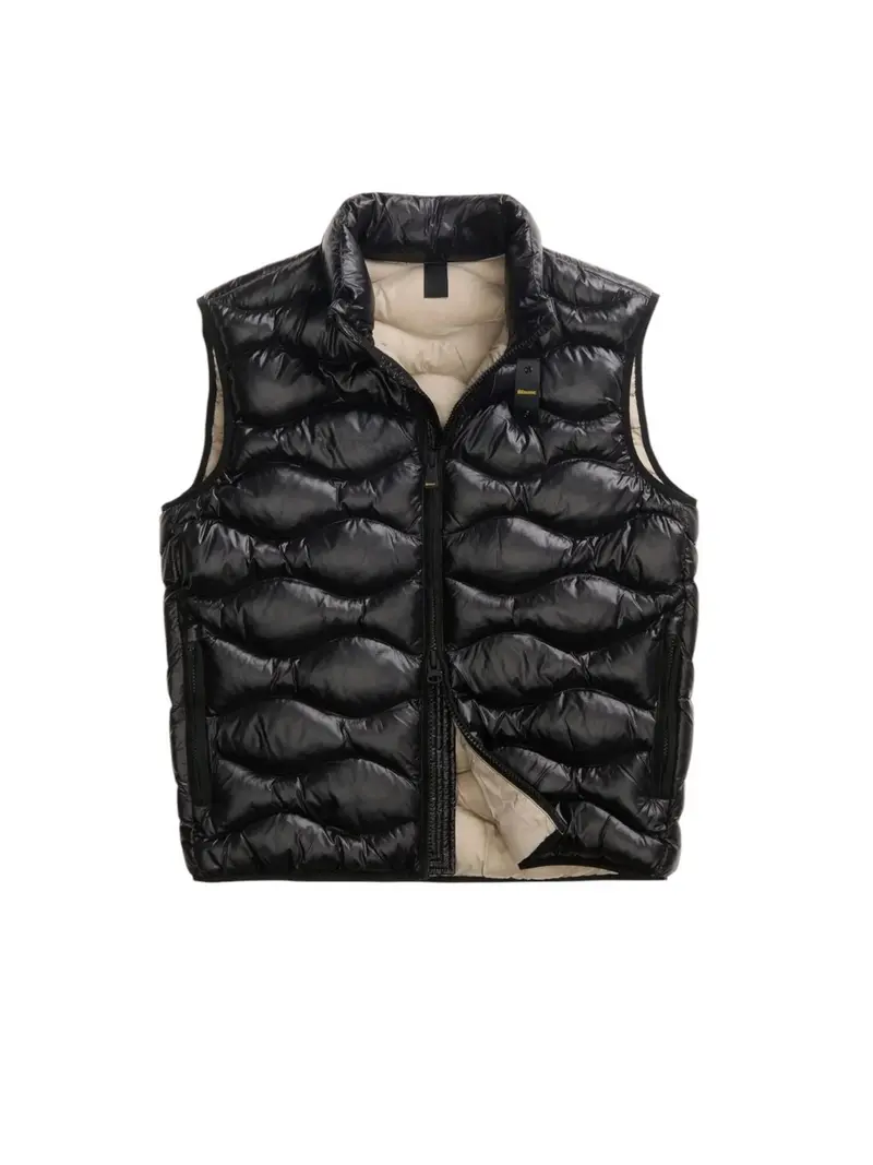 BLAUER Gilet Uomo DANNY NERO interno BEIGE 301 - 26WBLUX02055 005958 999EI
