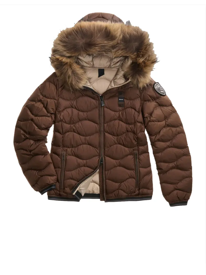 Blauer Giubbino Corto Imbottito Piuma Aldie Brown Beige