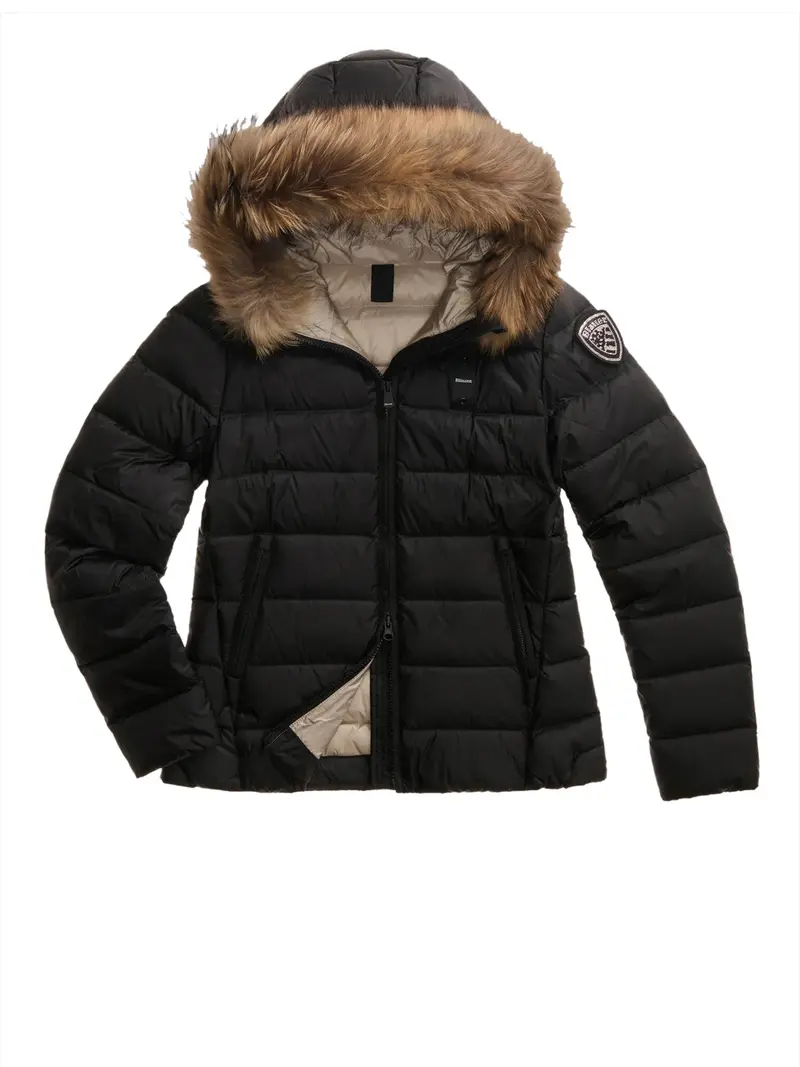 Blauer Piumino Corto Imbottito Piuma Arcadia Nero Beige