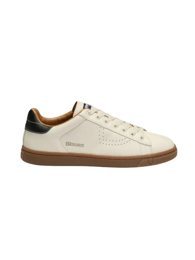 BLAUER Sneaker Uomo LOWELL01 S6LOWELL01/LEA CRE/BLK CREAM/BLACK
