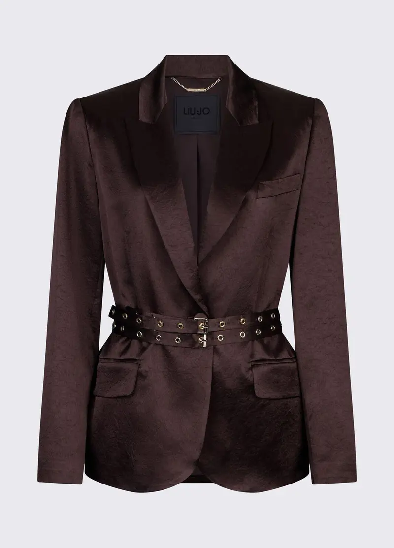 Blazer in raso con cintura