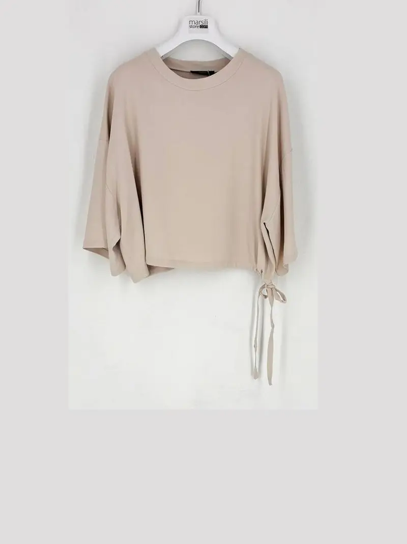 blusa mezza manica con nodo