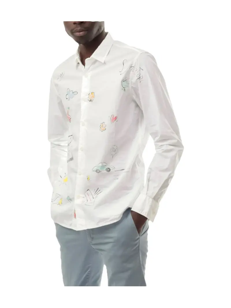 BOB Camicia Uomo TUTOR121 DIS0022 Bianco