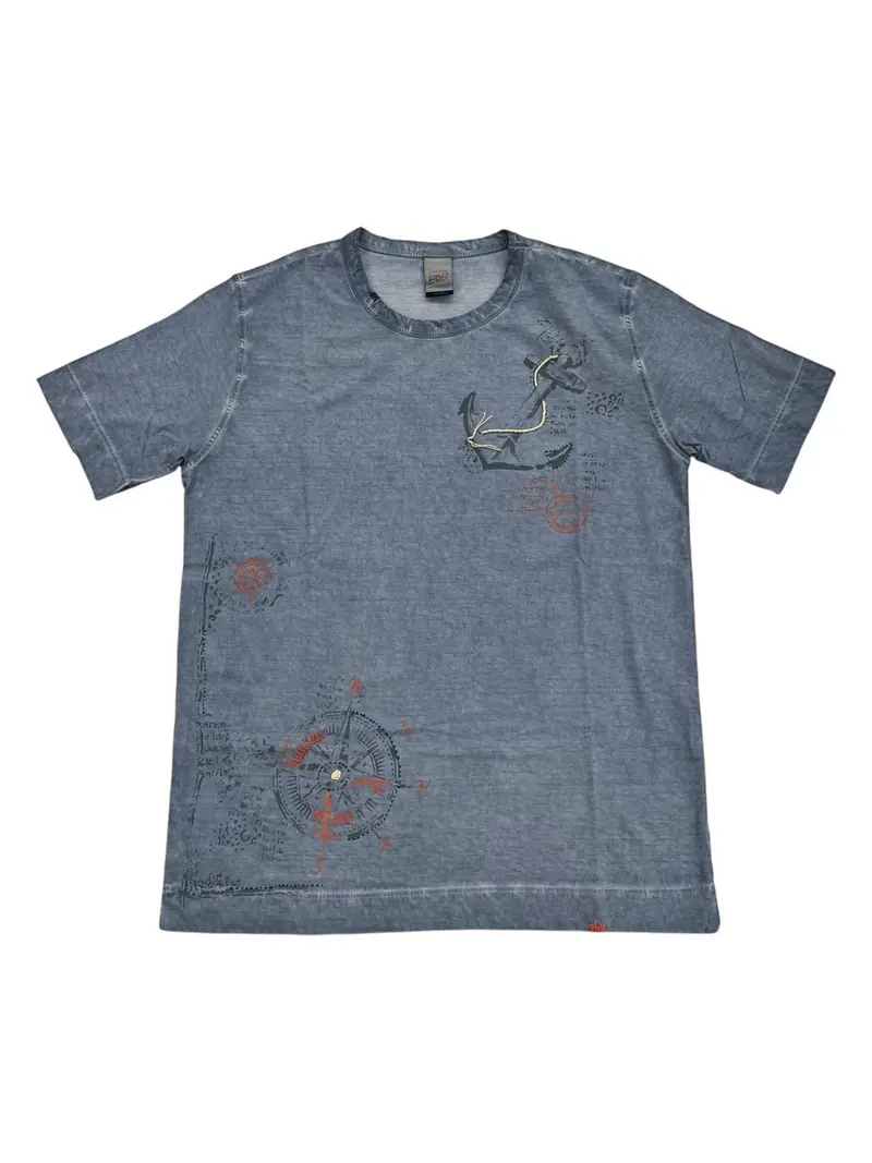 BOB T-shirt Uomo  P25CADEN DIS0142 DENIM Blu