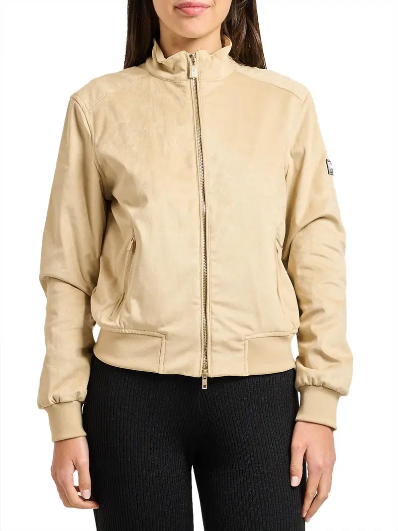 Bomber In Tessuto Soft Touch Yes Zee - Beige