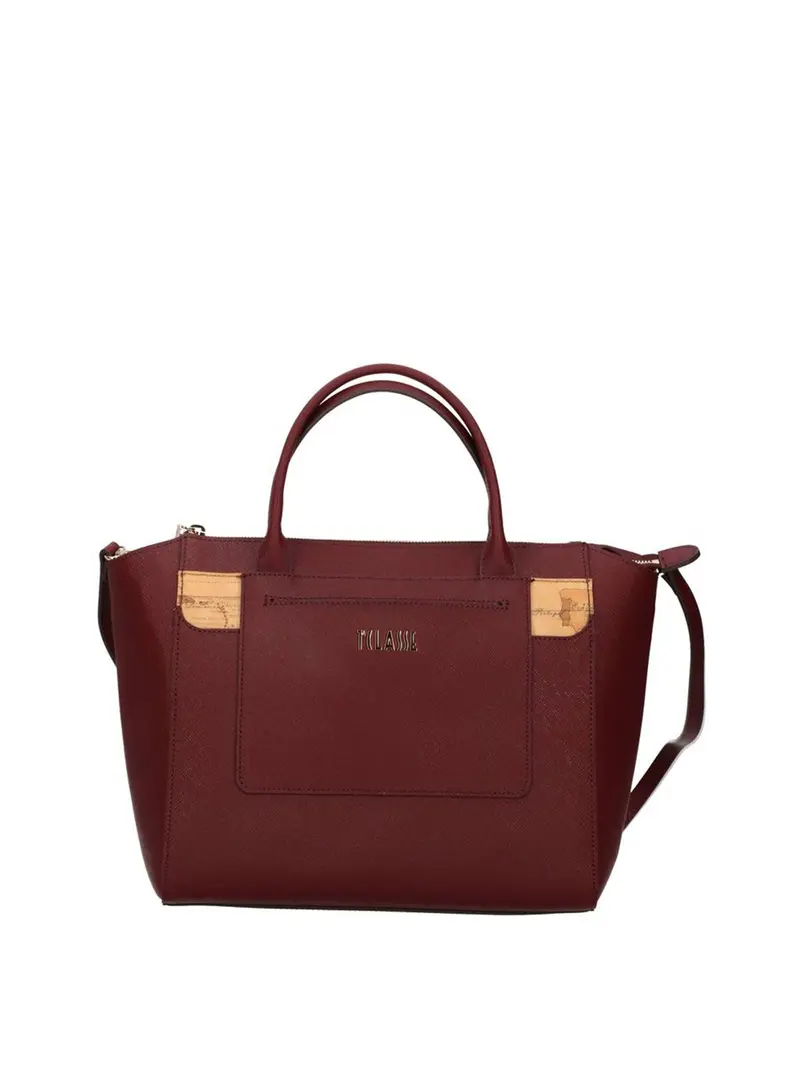 Borsa A Mano 1°Classe Logo Frontale Burgundy