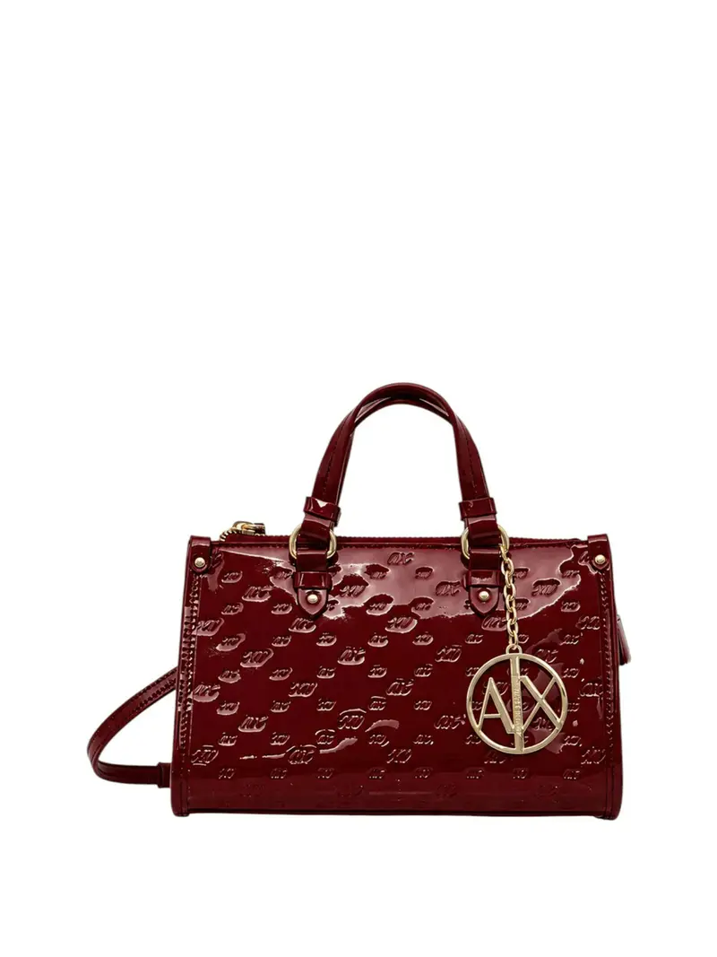 Borsa A Mano Armani Exchange Charm Logato - Bordeaux