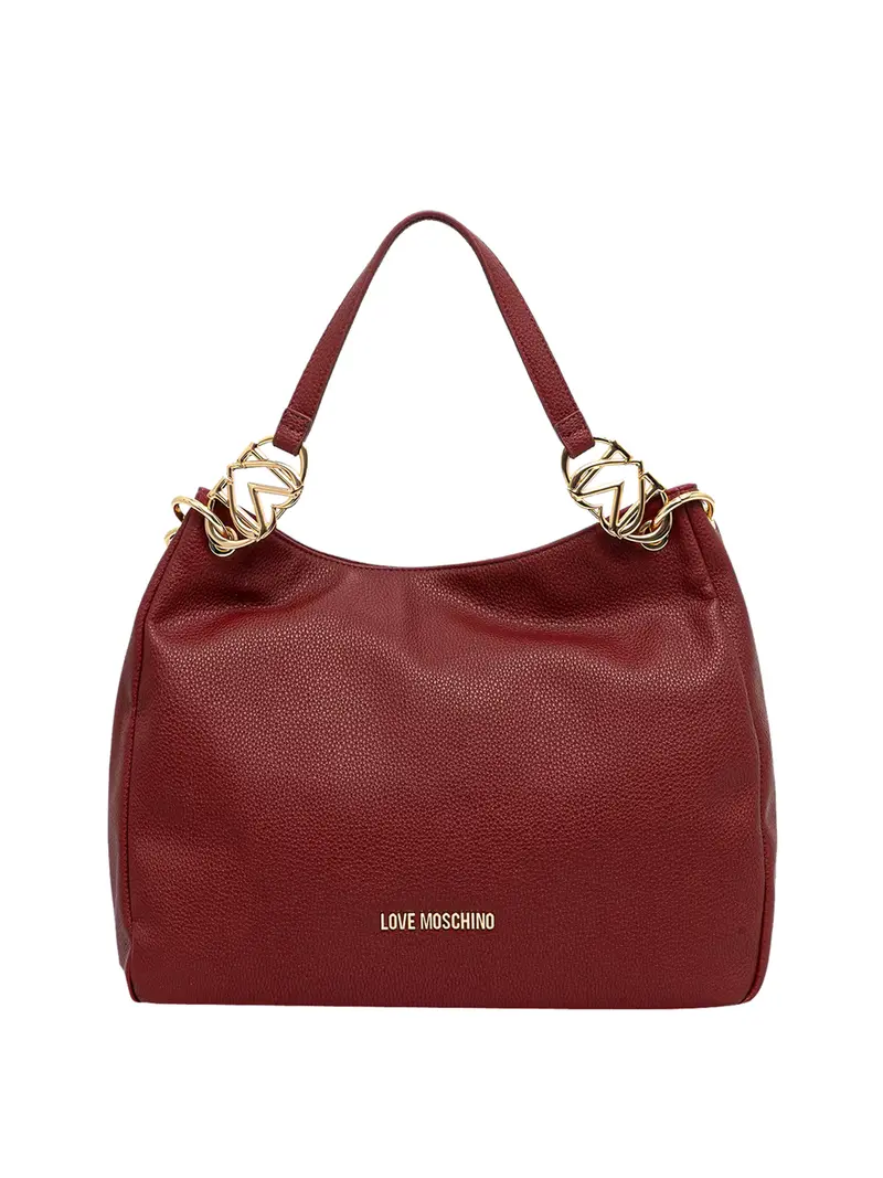 Borsa A Mano Moschino Logo Frontale Vino