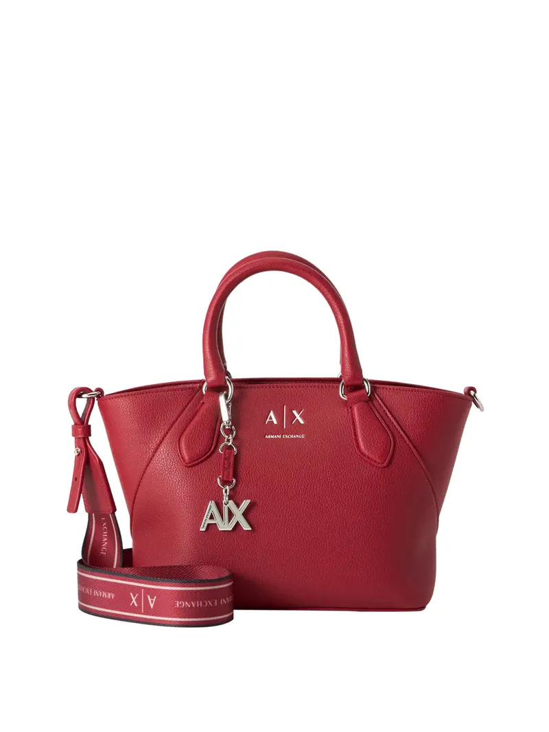 Borsa A Shopper Armani Exchange Logo Frontale - Rosso
