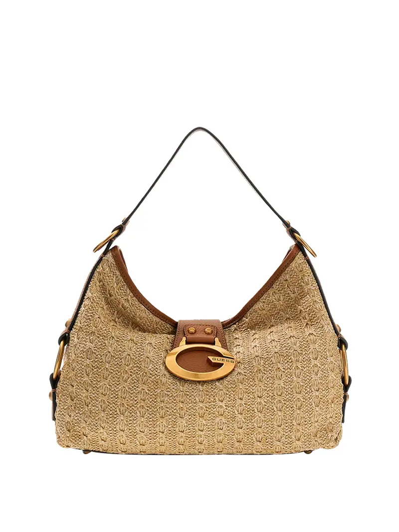 Borsa A Spalla Guess Camden - Natural/Cognac