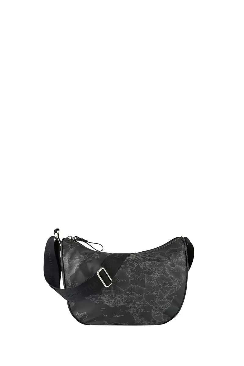 Borsa A Tracolla Donna Geo Soft Black Media A Mezzaluna Nero