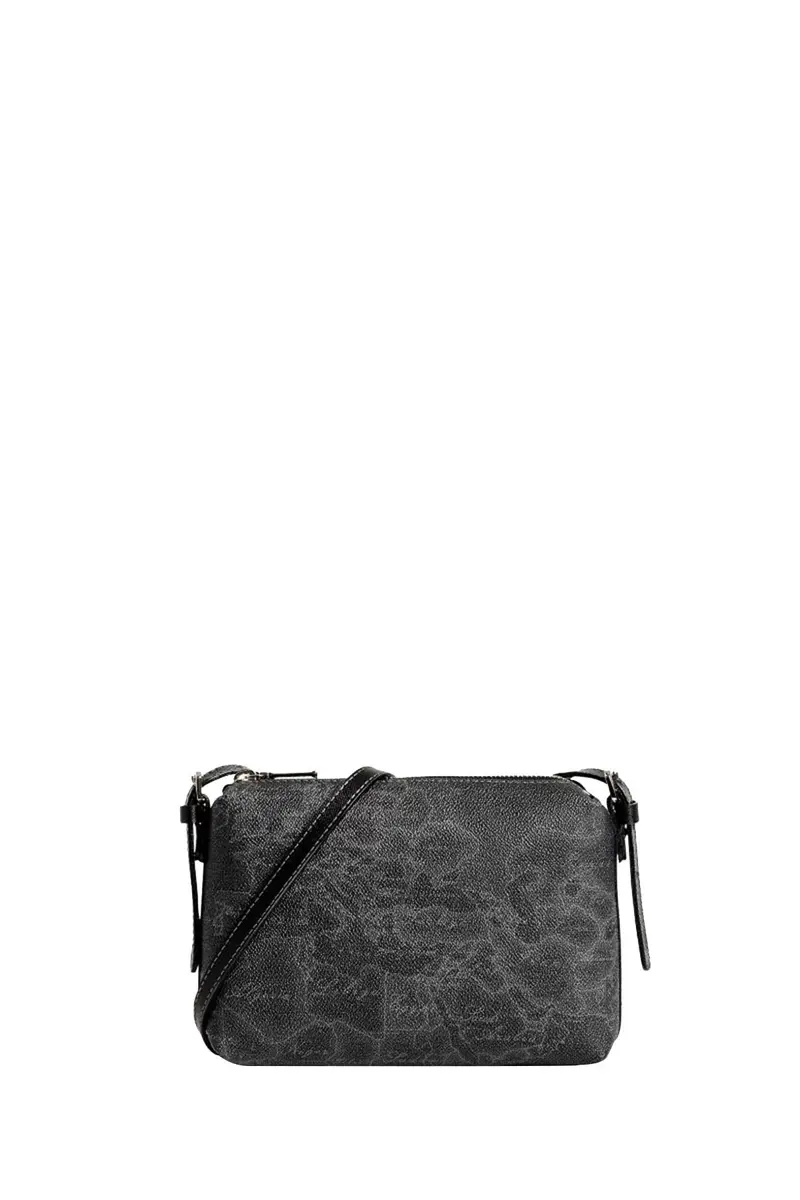 Borsa A Tracolla Donna Motivo Geo Black Nero