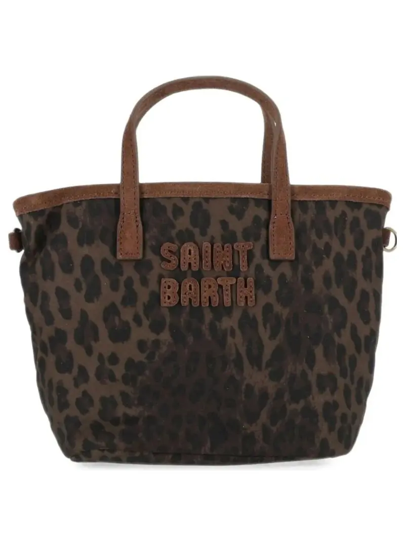 Borsa "City bag Mini" Saint Barth marrone leopardata