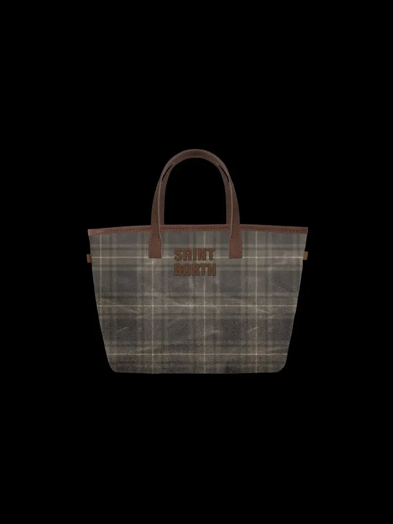Borsa "City bag Mini" Saint Barth verde tartan