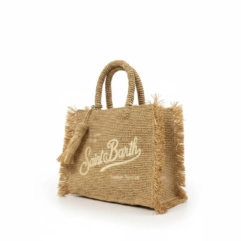 Borsa Colette in raffia con frange laterali