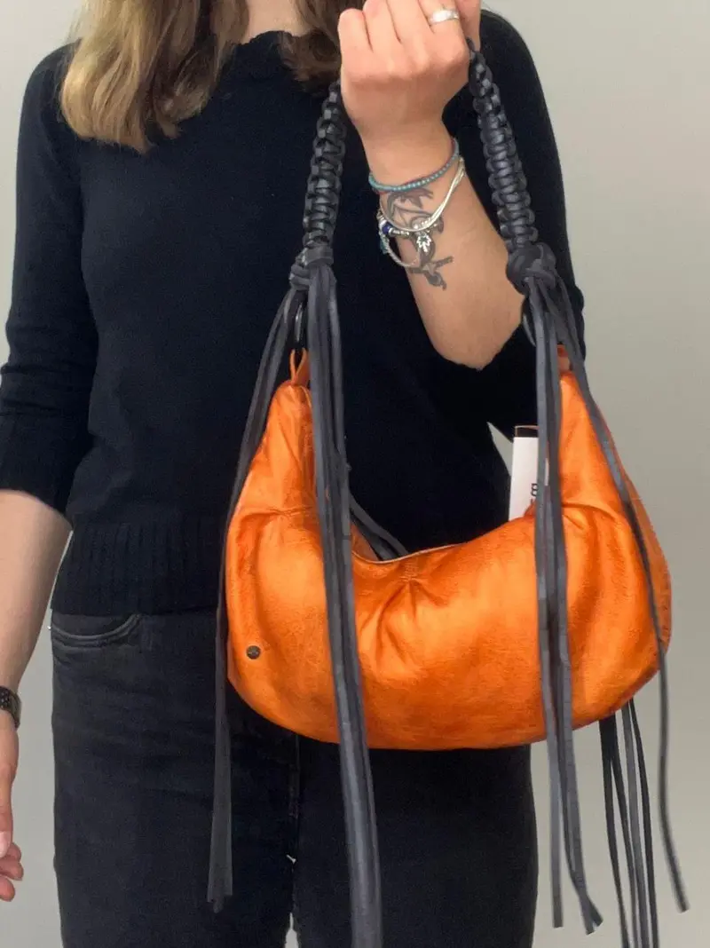 borsa gloss con frange  asportabili