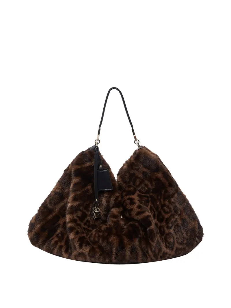 Borsa Grande In Pelliccia Sintetica Liu Jo - Maculato