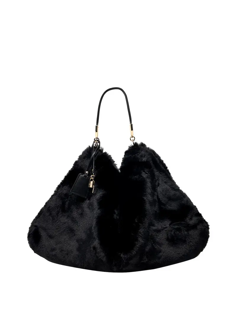 Borsa Grande In Pelliccia Sintetica Liu Jo - Nero