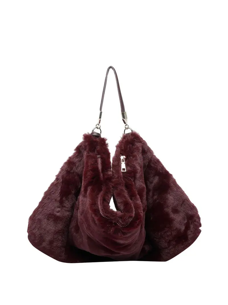 Borsa Grande In Pelliccia Sintetica Liu Jo - Red Aubergine