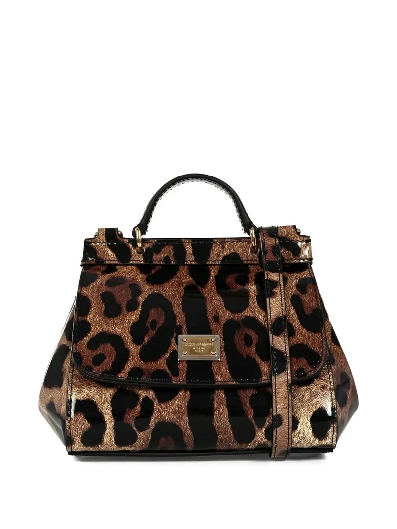 Borsa leopardata marrone/nera per bambina