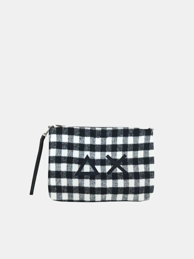 borsa pochette tartan
