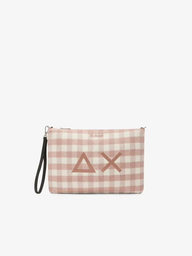 borsa pochette tartan