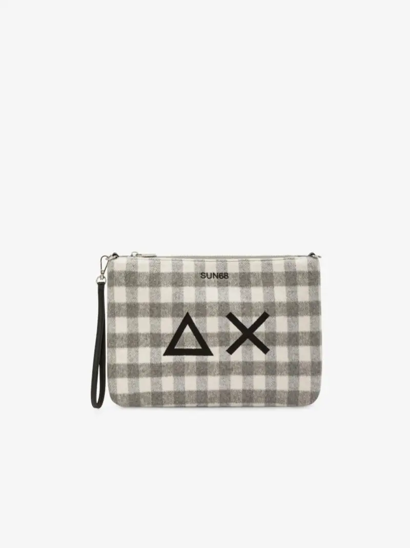 borsa pochette tartan
