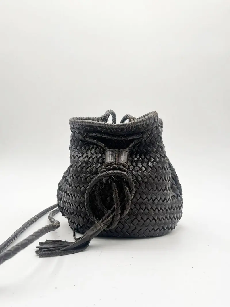borsa secchiello intrecciato
