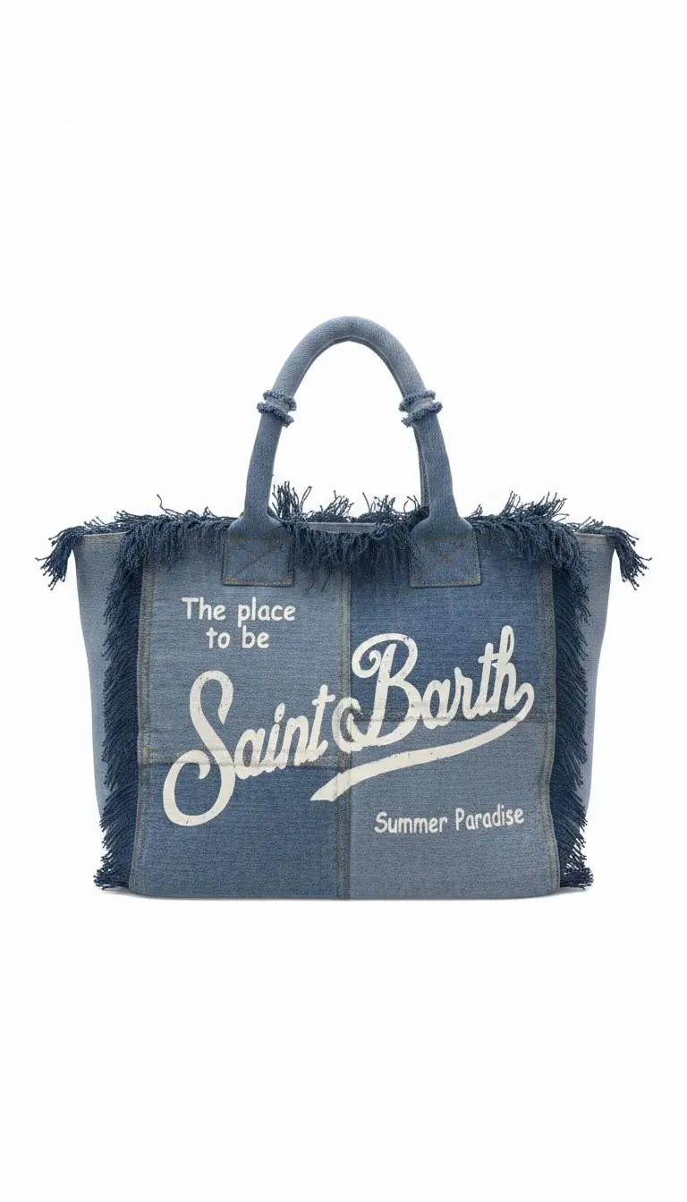 Borsa Vanity in denim patchwork