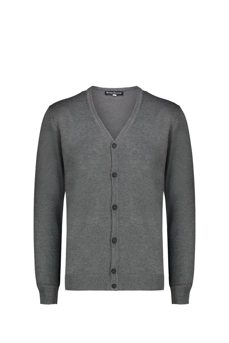 Brian Brome Cardigan Uomo Fumo - Grigio