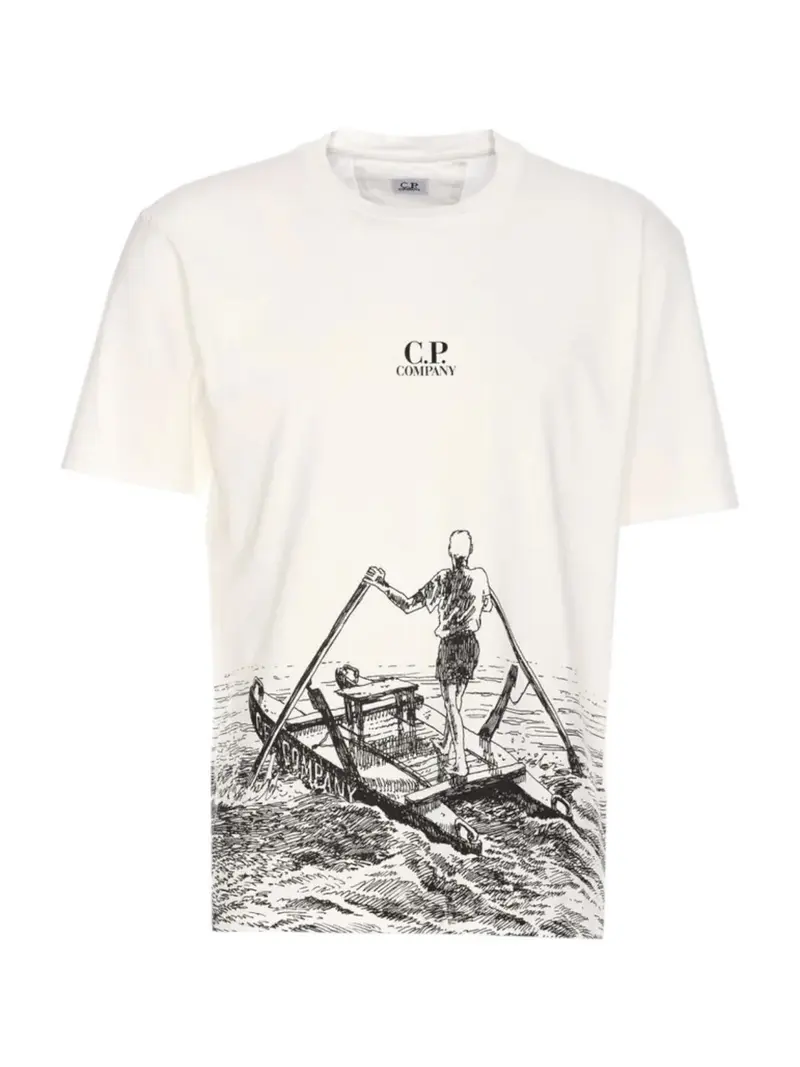 C.P. COMPANY T-shirt Uomo 18CMTS318A005431G 103 Bianco