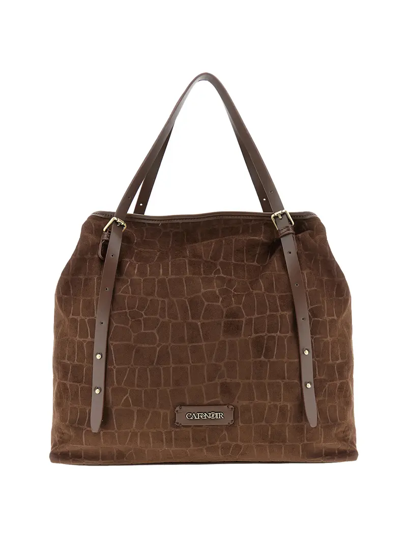 Cafè Noir Borsa A Tracolla Morbida Tote Grande In Materiale Sintetico Marrone