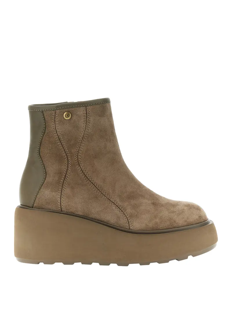 Cafè Noir Tronchetto In Pelle Scamosciata E Pelle - Beige