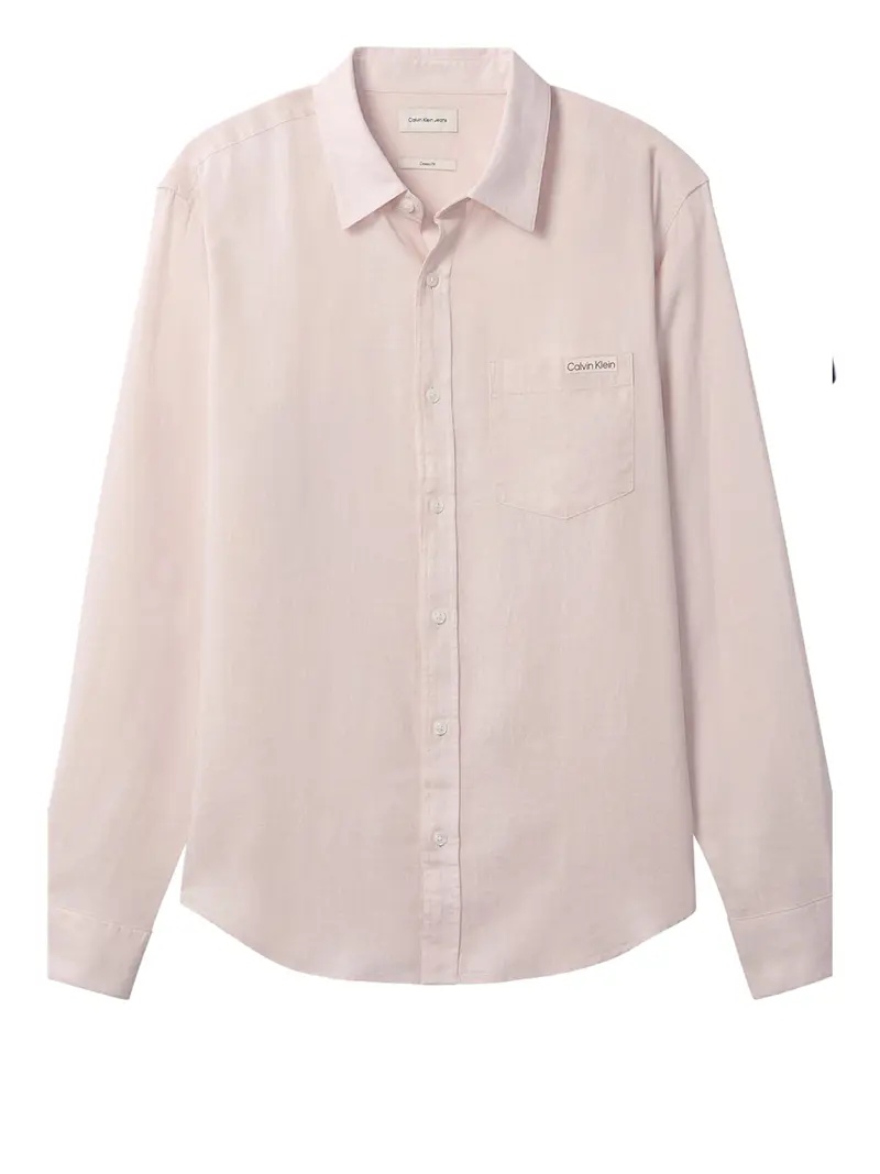 Calvin Klein Camicia In Tinta Unita - Pesca