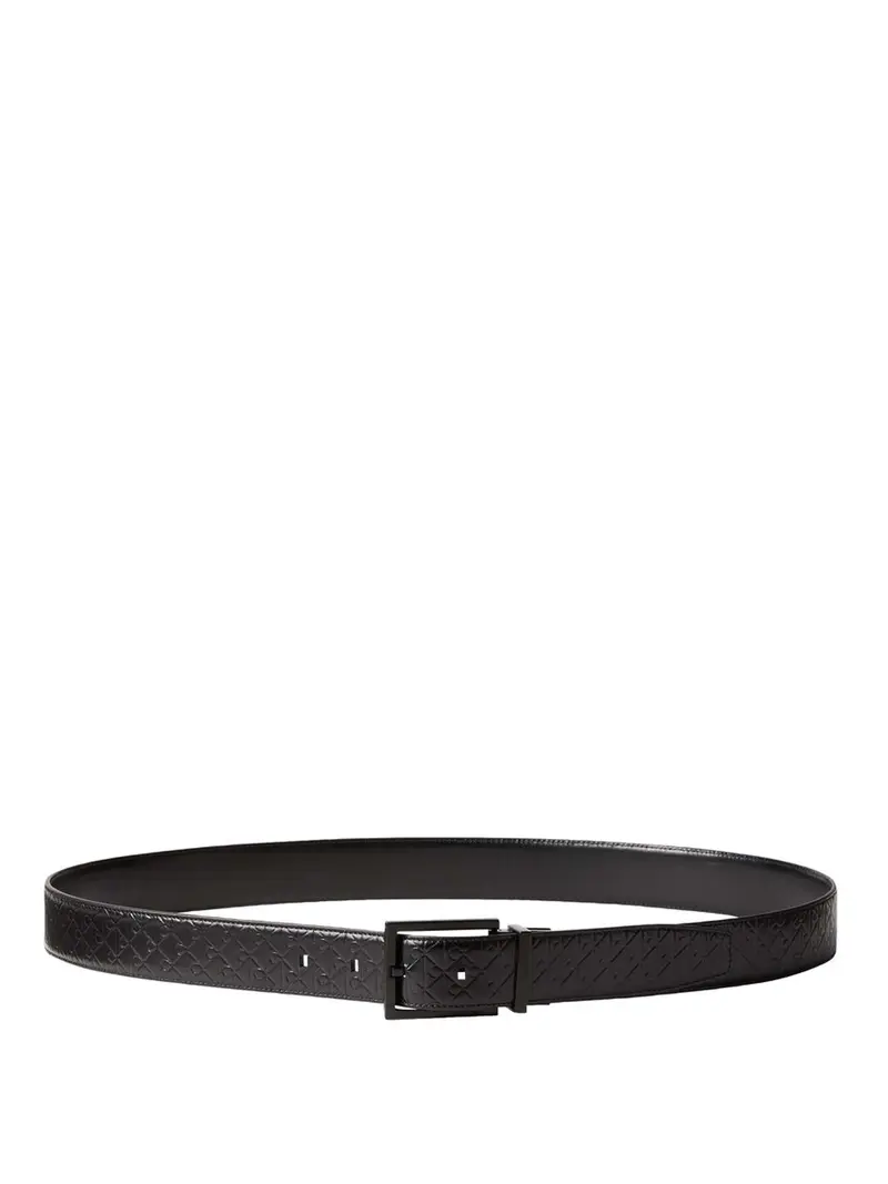 Calvin Klein Cintura Square Buckle Smooth - Nero