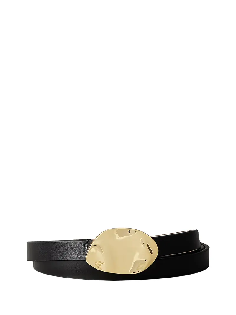 Calvin Klein Cintura Stone Lock Slouchy Belt 15mm - Nero
