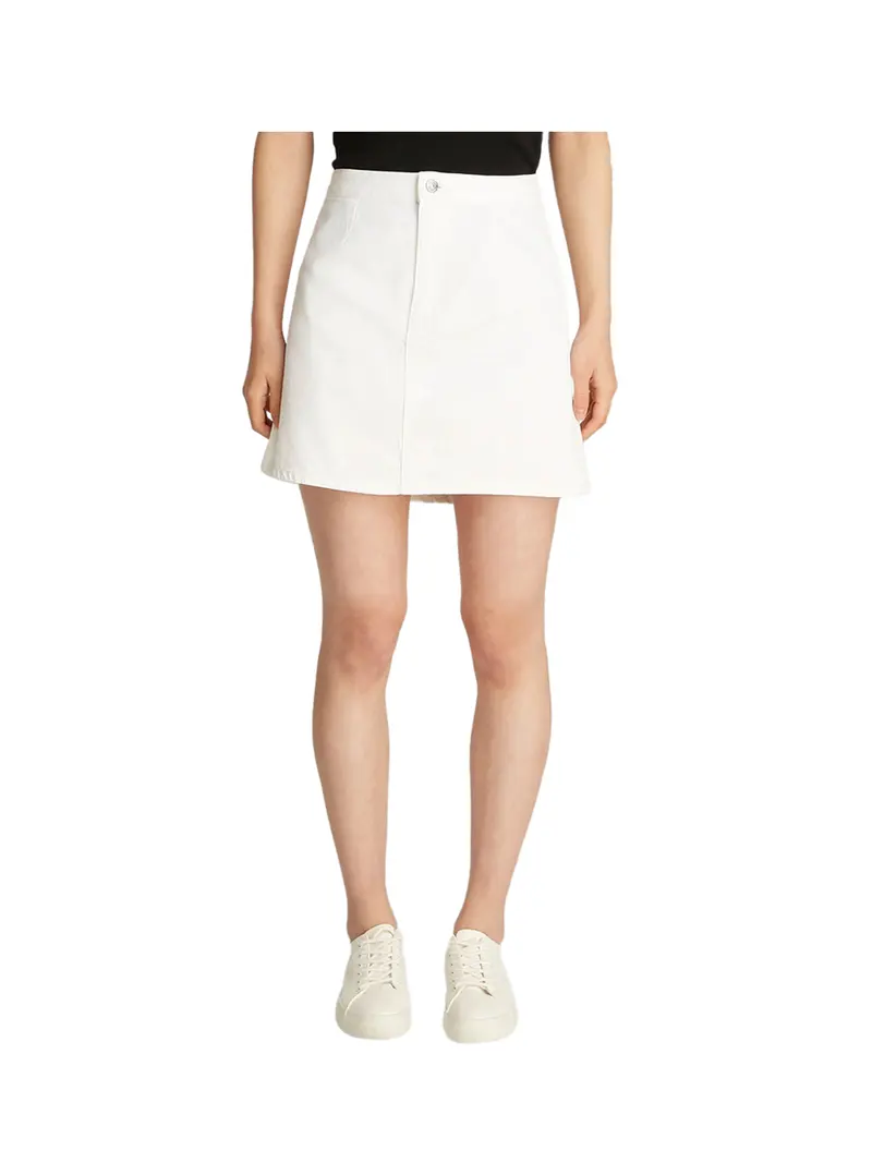 Calvin Klein Gonna Donna Mini Denim Skirt Denim Light - Blu