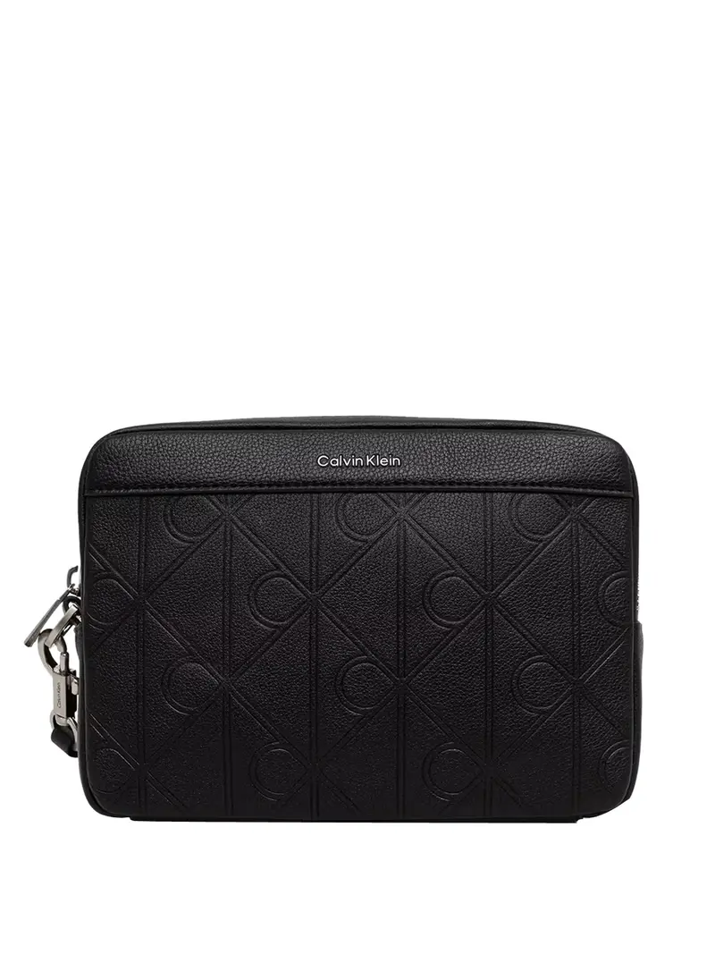 Calvin Klein Pochette Xl Emblem Aop Embo Ss Pouch W/ H Nero