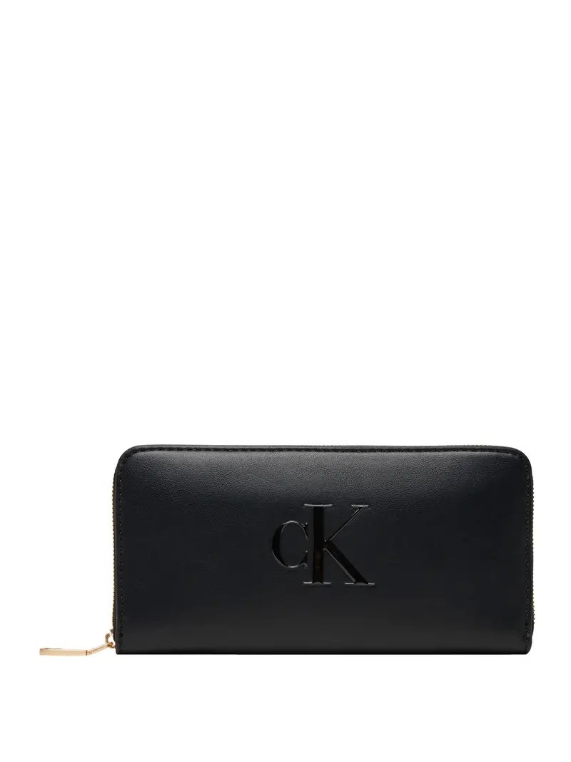 Calvin Klein Portafogli Bold Long Zip Around - Nero