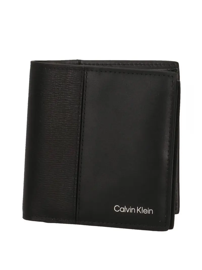 Calvin Klein Portafoglio Refined Mix Slim Trifold W Card -Nero