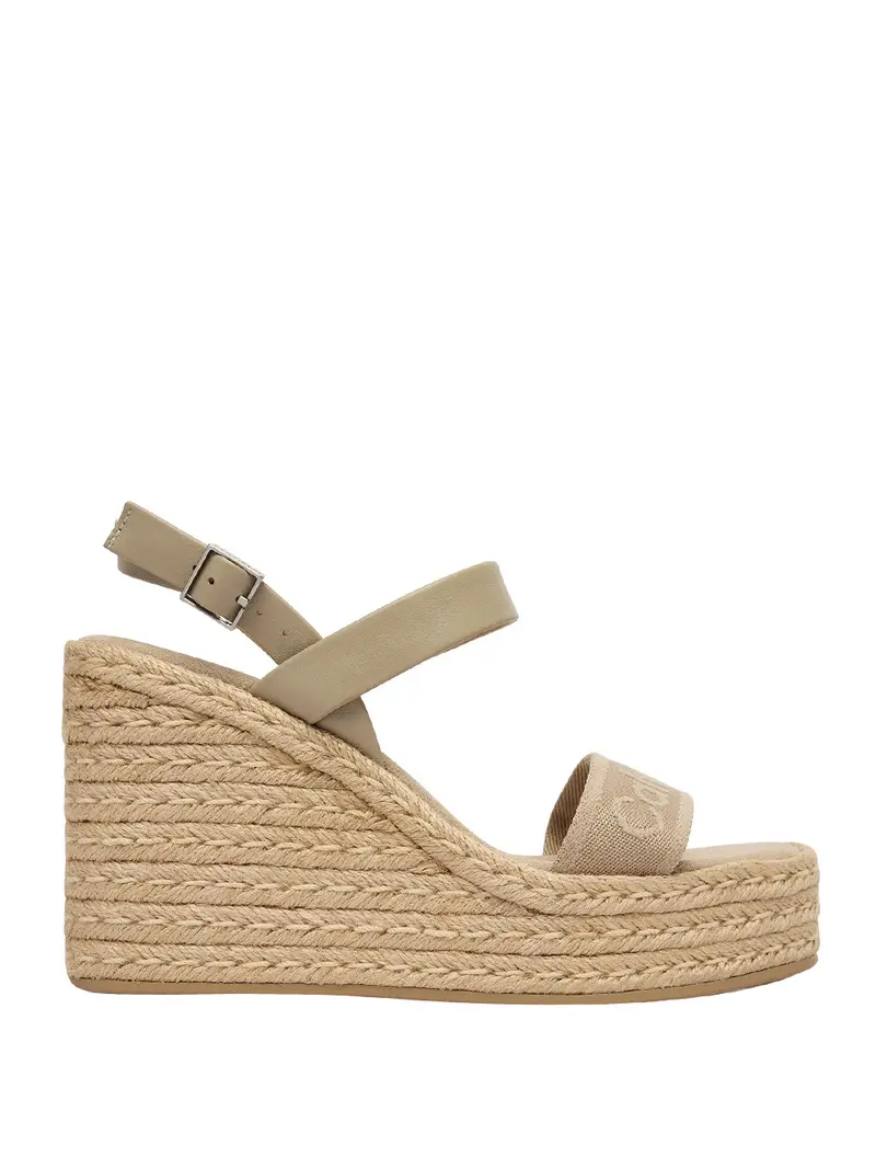 Calvin Klein Sandalo Espadrillas Wedge Espad 70 Webbing Lth - Beige