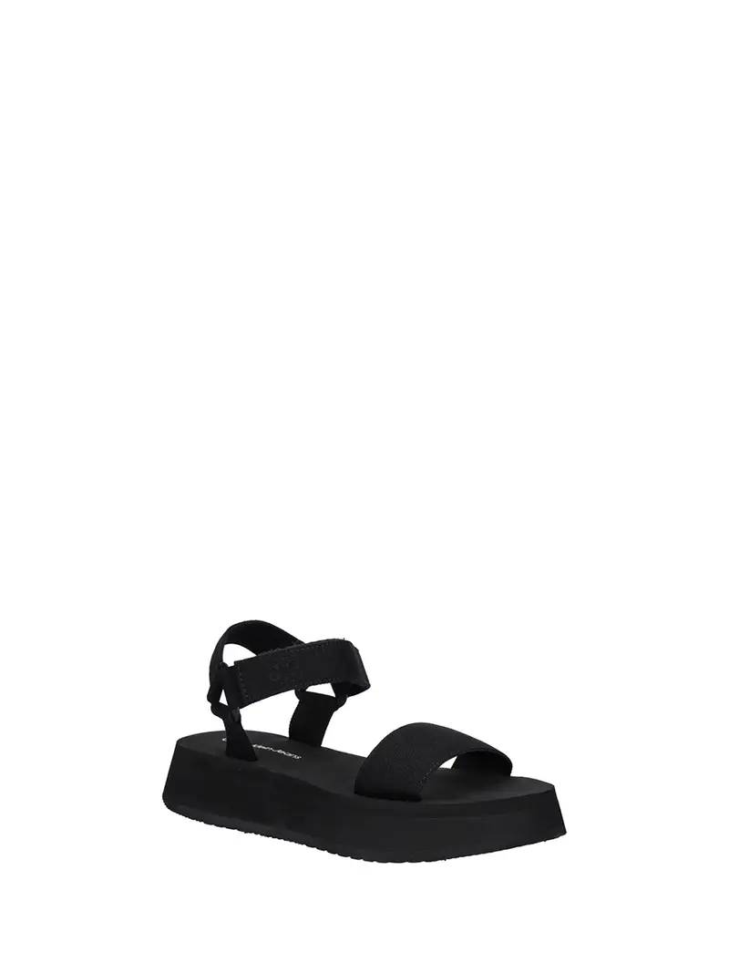 Calvin Klein Sandalo Velcro Webbin Basso Donna Nero