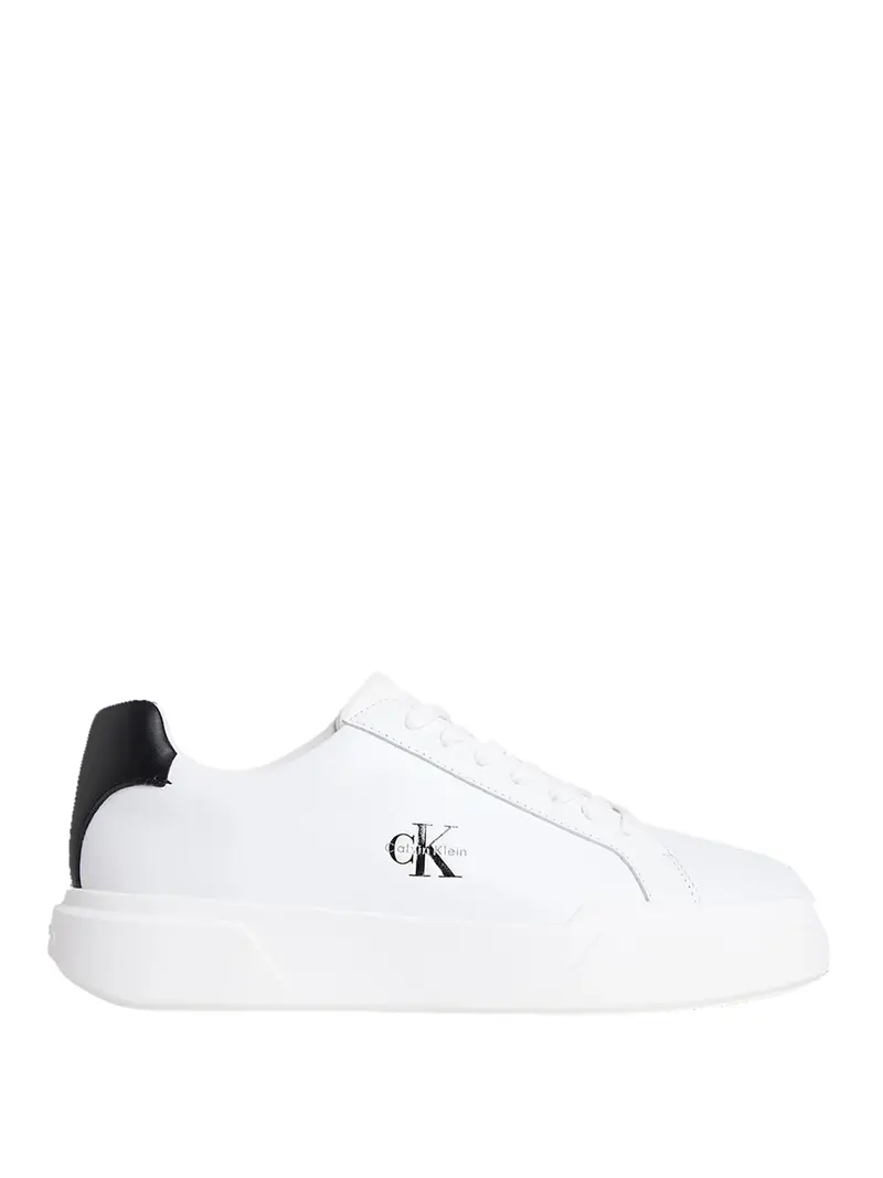 Calvin Klein Sneakers Chunky Cupsole Laceup Lth Bianco Nero