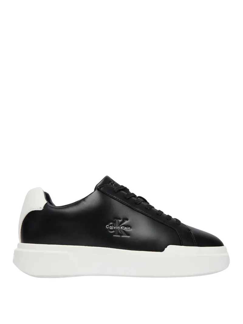 Calvin Klein Sneakers Chunky Cupsole Laceup Lth Nero Bianco